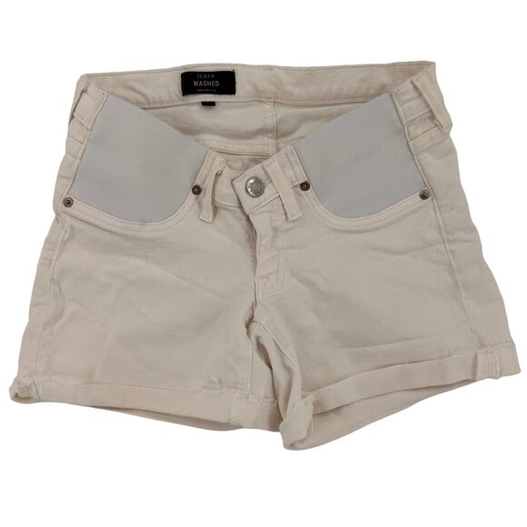 J.Crew Washed White Elastic Stretch Shorts Size 27 - Picture 1 of 5